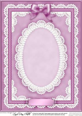 A4 Pearls, Lace and Ribbon Plain Card Base