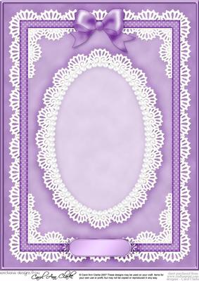 A4 Pearls, Lace and Ribbon Plain Card Base
