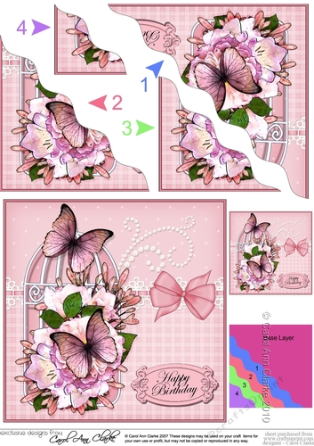 Birthday Butterflies and Flowers Birdcage High Wavey Corner Stacker