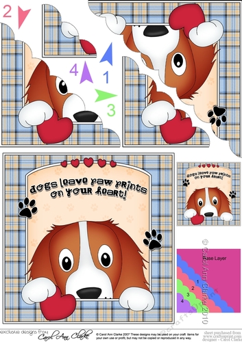 Scalloped Corner Stacker - Dogs Leave Paw Prints - Springer Spaniel Dog Baxter