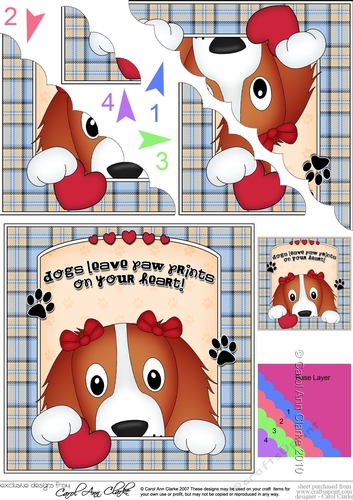 Scalloped Corner Stacker - Dogs Leave Paw Prints - Springer Spaniel Dog Petra