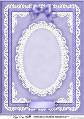 A4 Pearls, Lace and Ribbon Plain Card Base
