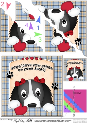 Scalloped Corner Stacker - Dogs Leave Paw Prints - Springer Spaniel Dog Ludo
