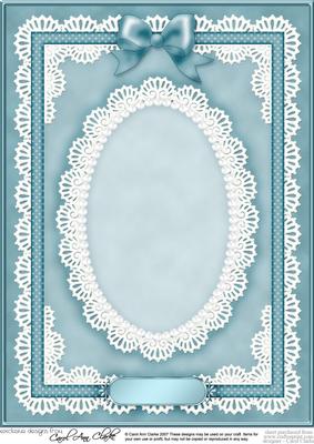 A4 Pearls, Lace and Ribbon Plain Card Base