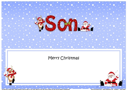 Large DL Merry Christmas SON with Santa & Rudolph insert