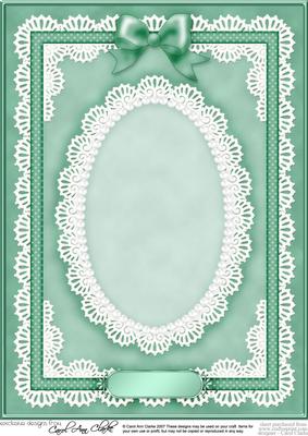 A4 Pearls, Lace and Ribbon Plain Card Base