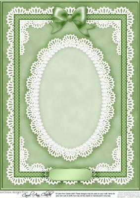 A4 Pearls, Lace and Ribbon Plain Card Base
