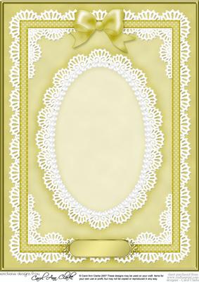 A4 Pearls, Lace and Ribbon Plain Card Base