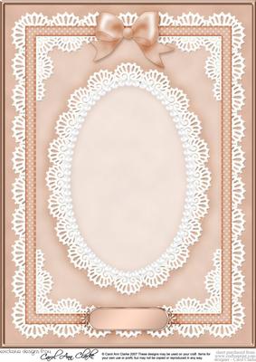 A4 Pearls, Lace and Ribbon Plain Card Base