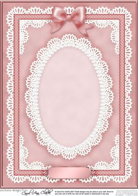A4 Pearls, Lace and Ribbon Plain Card Base