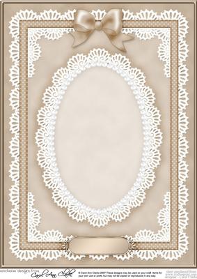 A4 Pearls, Lace and Ribbon Plain Card Base