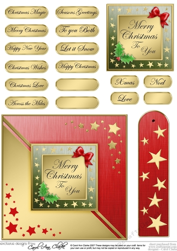 Elegant Christmas Greeting Quick Card with Greetings