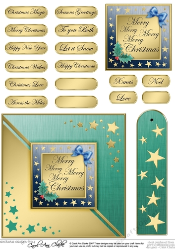 Elegant Christmas Greeting Quick Card with Greetings