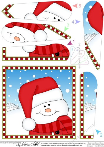 Christmas Fan Pyramage Topper - Cute Fun Snowman Oli
