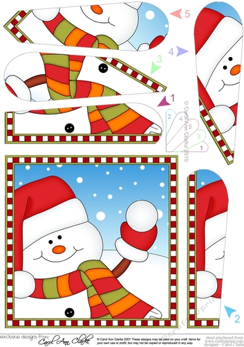 Christmas Fan Pyramage Topper - Cute Fun Snowman Oli