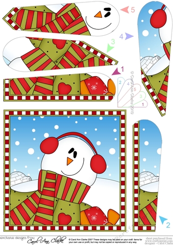 Christmas Fan Pyramage Topper - Cute Fun Snowman Rio