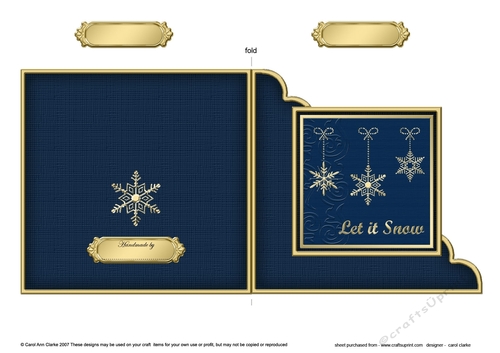 Christmas Snowflakes Cut and Fold Corner Card  