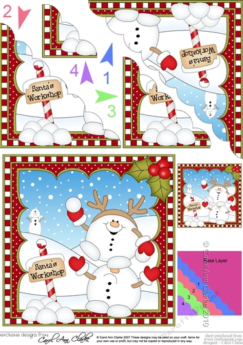 Christmas Snowball Sam Scalloped Corner Stacker