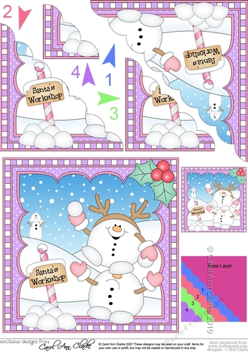 Christmas Snowball Sam Scalloped Corner Stacker