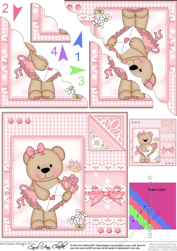 Cute Little Livvy Bear & Lace Scalloped Corner Stacker