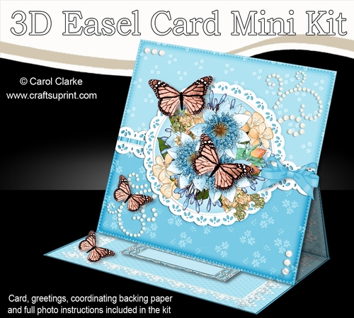 3D Easel Card Mini Kit - A Touch of Elegance - Flowers, Lace, Butterflies & Pearls