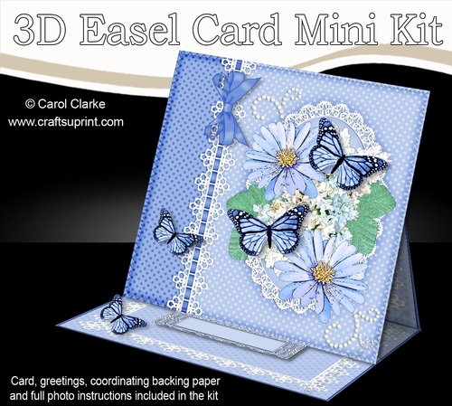 3D Easel Card Mini Kit - A Touch of Elegance - Flowers, Lace, Butterflies & Pearls
