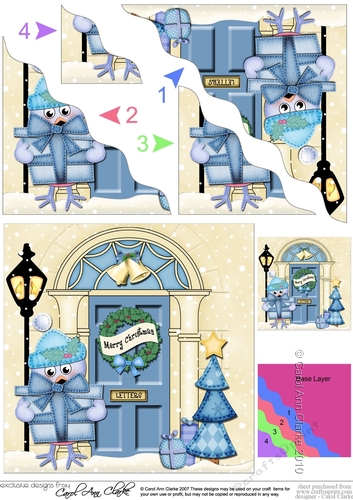 Robin is at the Door - Christmas Wavy Corner Side Stacker