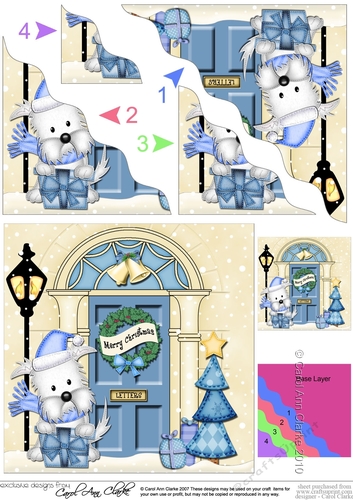 Westie Dog is at the Door - Christmas Wavy Corner Side Stacker