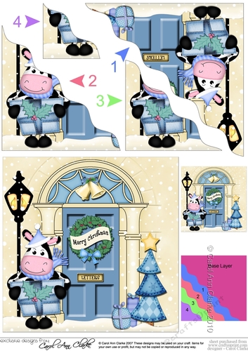Milly Moo Cow is at the Door - Christmas Wavy Corner Side Stacker