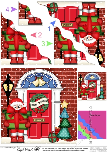 Santa is at the Door - Christmas Wavy Corner Side Stacker