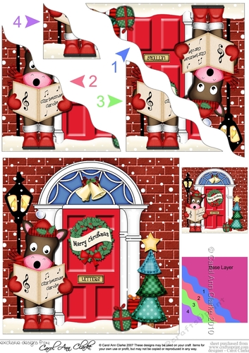 GiGi Horse is at the Door - Christmas Wavy Corner Side Stacker
