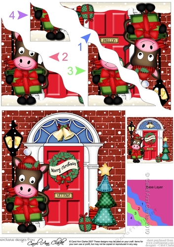 GiGi Horse is at the Door - Christmas Wavy Corner Side Stacker