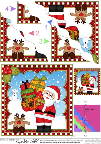 Christmas Santa has lots of Presents Wavey Corner Stacker