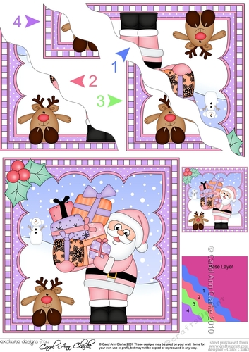Christmas Santa has lots of Presents Wavey Corner Stacker