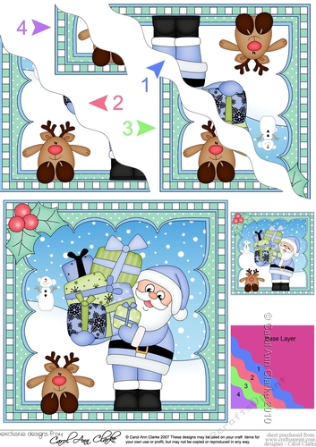 Christmas Santa has lots of Presents Wavey Corner Stacker