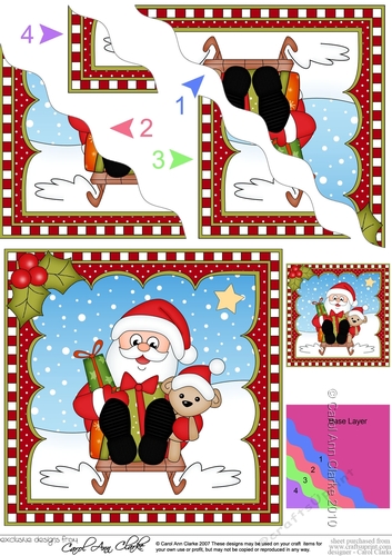Christmas Santa is Sledging Wavey Corner Stacker
