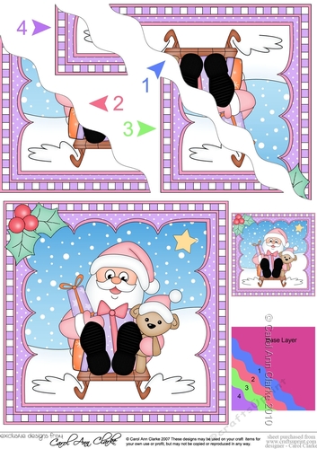 Christmas Santa is Sledging Wavey Corner Stacker