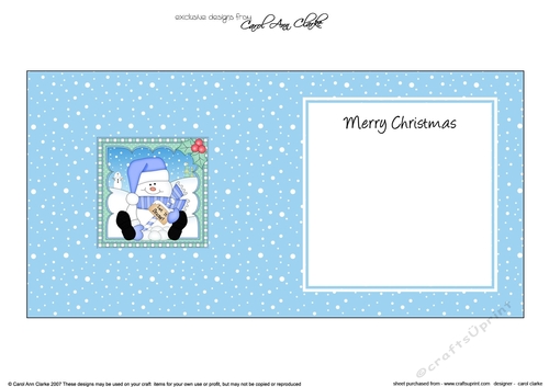 Christmas Snowman Oli square landscape insert