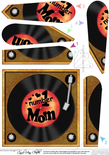 Number 1 Mom Record Fan Pyramage Topper