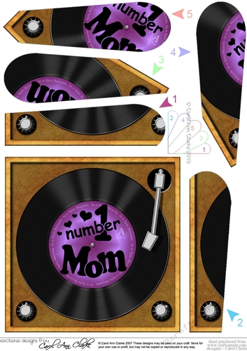 Number 1 Mom Record Fan Pyramage Topper