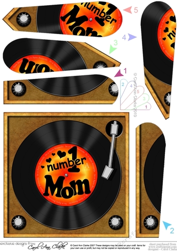 Number 1 Mom Record Fan Pyramage Topper