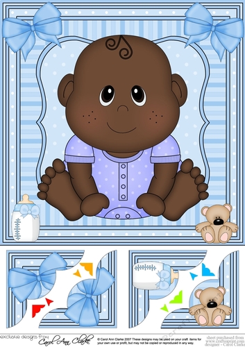 8 x 8 Cute Ethnic New Baby Girl Scalloped Corner Topper 