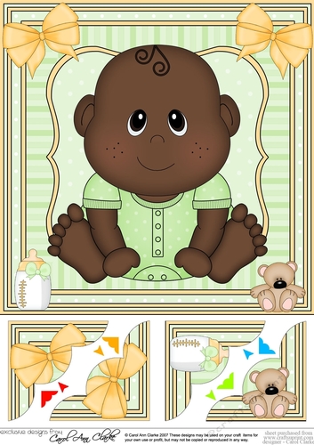 8 x 8 Cute Ethnic New Baby Girl Scalloped Corner Topper 