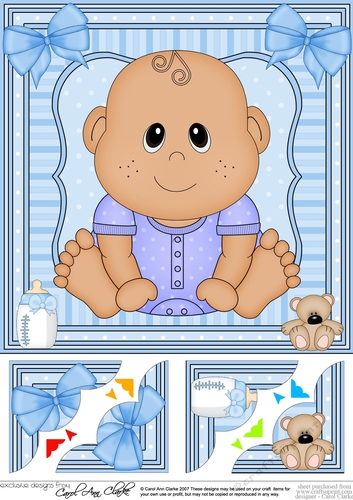 8 x 8 Cute Ethnic New Baby Girl Scalloped Corner Topper 