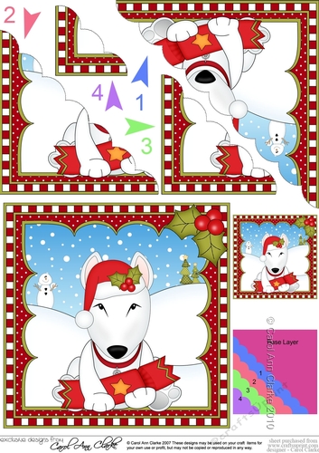 Christmas Scalloped Corner Stacker - Little English Bull Dog Terrier