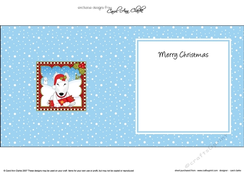 Christmas square landscape insert- Little English Bull Dog Terrier