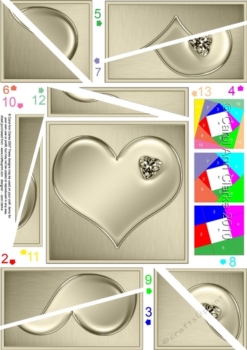 Enamel Heart Twisted Spiral Side Stacker