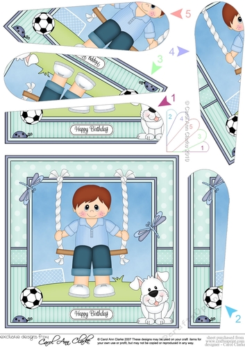 Cute Teen Boy is Swinging High Fan Pyramage Topper