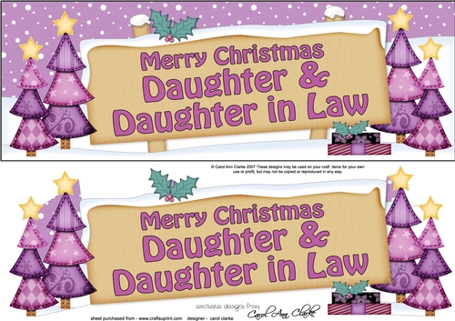Large DL Merry Christmas DAUGHTER & DAUGHTER IN LAW with Santa 3D decoupage