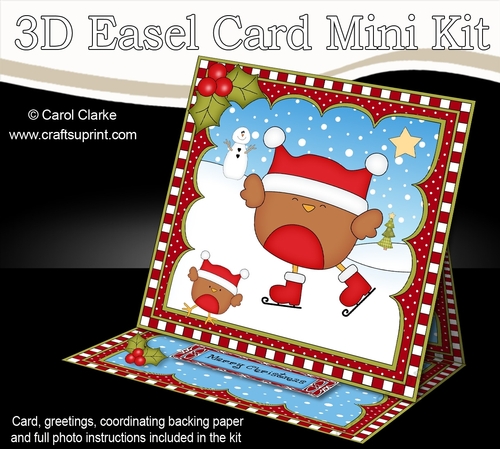 3D Easel Card Mini Kit - Christmas Bobbin Robin